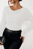 LC25133139-P1-S, LC25133139-P1-M, LC25133139-P1-L, LC25133139-P1-XL, White Long Sleeve Top