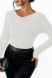 LC25133139-P1-S, LC25133139-P1-M, LC25133139-P1-L, LC25133139-P1-XL, White Long Sleeve Top