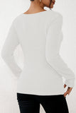 LC25133139-P1-S, LC25133139-P1-M, LC25133139-P1-L, LC25133139-P1-XL, White Long Sleeve Top