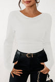 LC25133139-P1-S, LC25133139-P1-M, LC25133139-P1-L, LC25133139-P1-XL, White Long Sleeve Top