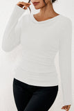 LC25133139-P1-S, LC25133139-P1-M, LC25133139-P1-L, LC25133139-P1-XL, White Long Sleeve Top