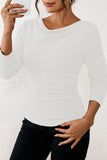 LC25133139-P1-S, LC25133139-P1-M, LC25133139-P1-L, LC25133139-P1-XL, White Long Sleeve Top