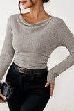 LC25133139-P18-S, LC25133139-P18-M, LC25133139-P18-L, LC25133139-P18-XL, Apricot Long Sleeve Top