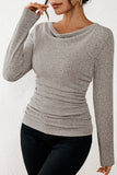 LC25133139-P18-S, LC25133139-P18-M, LC25133139-P18-L, LC25133139-P18-XL, Apricot Long Sleeve Top
