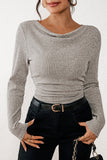 LC25133139-P18-S, LC25133139-P18-M, LC25133139-P18-L, LC25133139-P18-XL, Apricot Long Sleeve Top