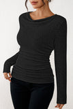 LC25133139-P202-S, LC25133139-P202-M, LC25133139-P202-L, LC25133139-P202-XL, Color black Long Sleeve Top