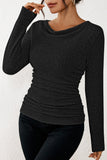 LC25133139-P202-S, LC25133139-P202-M, LC25133139-P202-L, LC25133139-P202-XL, Color black Long Sleeve Top