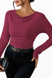 LC25133139-P1108-S, LC25133139-P1108-M, LC25133139-P1108-L, LC25133139-P1108-XL, Festival Fuchsia Long Sleeve Top