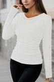 LC25133139-P1-S, LC25133139-P1-M, LC25133139-P1-L, LC25133139-P1-XL, White Long Sleeve Top