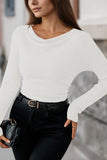 LC25133139-P1-S, LC25133139-P1-M, LC25133139-P1-L, LC25133139-P1-XL, White Long Sleeve Top