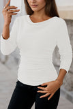 LC25133139-P1-S, LC25133139-P1-M, LC25133139-P1-L, LC25133139-P1-XL, White Long Sleeve Top