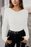 LC25133139-P1-S, LC25133139-P1-M, LC25133139-P1-L, LC25133139-P1-XL, White Long Sleeve Top