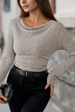 LC25133139-P18-S, LC25133139-P18-M, LC25133139-P18-L, LC25133139-P18-XL, Apricot Long Sleeve Top
