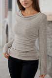 LC25133139-P18-S, LC25133139-P18-M, LC25133139-P18-L, LC25133139-P18-XL, Apricot Long Sleeve Top