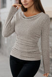 LC25133139-P18-S, LC25133139-P18-M, LC25133139-P18-L, LC25133139-P18-XL, Apricot Long Sleeve Top