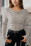 LC25133139-P18-S, LC25133139-P18-M, LC25133139-P18-L, LC25133139-P18-XL, Apricot Long Sleeve Top