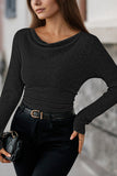 LC25133139-P202-S, LC25133139-P202-M, LC25133139-P202-L, LC25133139-P202-XL, Color black Long Sleeve Top