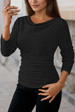 LC25133139-P202-S, LC25133139-P202-M, LC25133139-P202-L, LC25133139-P202-XL, Color black Long Sleeve Top