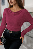 LC25133139-P1108-S, LC25133139-P1108-M, LC25133139-P1108-L, LC25133139-P1108-XL, Festival Fuchsia Long Sleeve Top