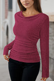 LC25133139-P1108-S, LC25133139-P1108-M, LC25133139-P1108-L, LC25133139-P1108-XL, Festival Fuchsia Long Sleeve Top