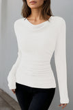 LC25133139-P1-S, LC25133139-P1-M, LC25133139-P1-L, LC25133139-P1-XL, White Long Sleeve Top