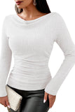 LC25133139-P1-S, LC25133139-P1-M, LC25133139-P1-L, LC25133139-P1-XL, White Long Sleeve Top