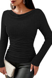 LC25133139-P202-S, LC25133139-P202-M, LC25133139-P202-L, LC25133139-P202-XL, Color black Long Sleeve Top
