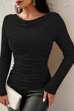 LC25133139-P202-S, LC25133139-P202-M, LC25133139-P202-L, LC25133139-P202-XL, Color black Long Sleeve Top