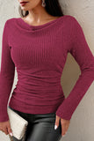 LC25133139-P1108-S, LC25133139-P1108-M, LC25133139-P1108-L, LC25133139-P1108-XL, Festival Fuchsia Long Sleeve Top