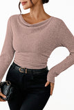 LC25133139-P1010-S, LC25133139-P1010-M, LC25133139-P1010-L, LC25133139-P1010-XL, Light Pink Long Sleeve Top