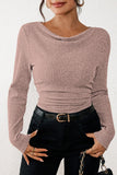 LC25133139-P1010-S, LC25133139-P1010-M, LC25133139-P1010-L, LC25133139-P1010-XL, Light Pink Long Sleeve Top
