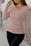 LC25133139-P1010-S, LC25133139-P1010-M, LC25133139-P1010-L, LC25133139-P1010-XL, Light Pink Long Sleeve Top