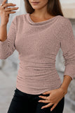 LC25133139-P1010-S, LC25133139-P1010-M, LC25133139-P1010-L, LC25133139-P1010-XL, Light Pink Long Sleeve Top