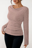 LC25133139-P1010-S, LC25133139-P1010-M, LC25133139-P1010-L, LC25133139-P1010-XL, Light Pink Long Sleeve Top