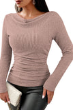 LC25133139-P1010-S, LC25133139-P1010-M, LC25133139-P1010-L, LC25133139-P1010-XL, Light Pink Long Sleeve Top