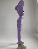 Hooded Crop Top And Joggers 2 Piece Outfits For Women