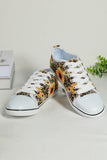 Women's Sunflower Print Slip On Canvas Shoes