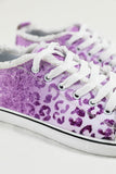 Women's Purple Ombre Leopard Low Top Sneaker Canvas Slip on Shoes