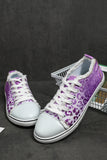 Women's Purple Ombre Leopard Low Top Sneaker Canvas Slip on Shoes