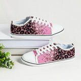 Women’s Canvas Low Top Sneaker Lace-up Leopard Ombre Casual Shoes