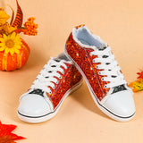 Women’s Canvas Low Top Sneaker Lace-up Colorblock Shoes