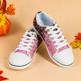 Women’s Canvas Low Top Sneaker Lace-up Leopard Ombre Casual Shoes