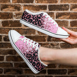 Women’s Canvas Low Top Sneaker Lace-up Leopard Ombre Casual Shoes