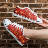 Women’s Canvas Low Top Sneaker Lace-up Colorblock Shoes