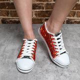 Women’s Canvas Low Top Sneaker Lace-up Colorblock Shoes