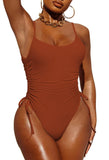 Pink Queen Womens One Piece Swimsuit Ruched High Cut Tummy Control Bathing Suit