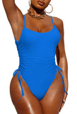 Pink Queen Womens One Piece Swimsuit Ruched High Cut Tummy Control Bathing Suit