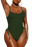 Pink Queen Womens One Piece Swimsuit Ruched High Cut Tummy Control Bathing Suit
