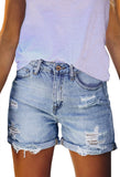 Pink Queen Women's High Waisted Denim Shorts Casual Ripped Summer Hot Short Jeans Frayed Distressed Jeans Shorts with Pockets