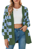 Pink Queen 2025 Fall Long Cardigans for Women Batwing Sleeve Open Front Ribbed Knit Oversized Cardigan Sweaters with Pockets